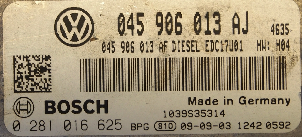 0281016625 045906013AJ 1037501944 EDC17U01 Skoda Fabia 2010y 1,4D 59kw DSGgearbox BOOT FULL.rar