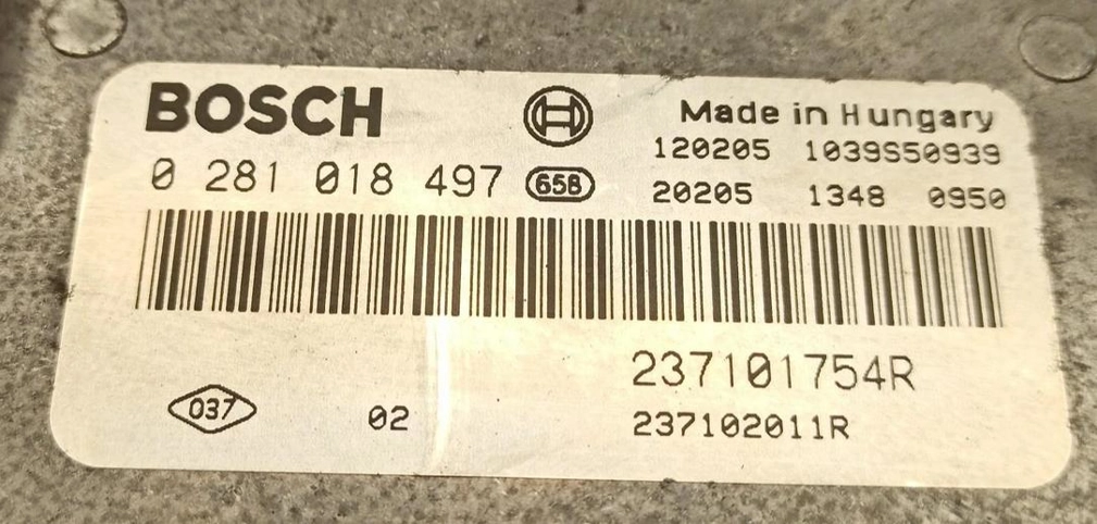 0281018497 237101754R 1037521427 EDC17C42 Renault Trafic 1.6DCI BENCH FULL.rar