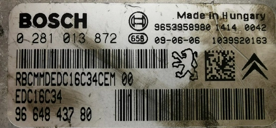 0281013872 9664843780 1037398218 EDC16C34 Peugeot 407 1.6HDI 80kW KTAG BDM FULL.rar