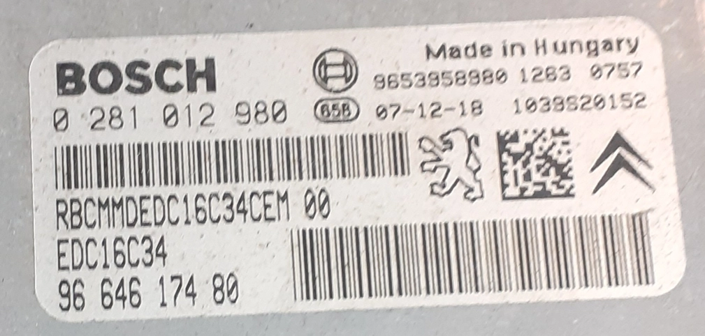 0281012980 9664617480 1037386155 EDC16C34 Citroen C4 1.6HDI 80kW BDM FULL.rar