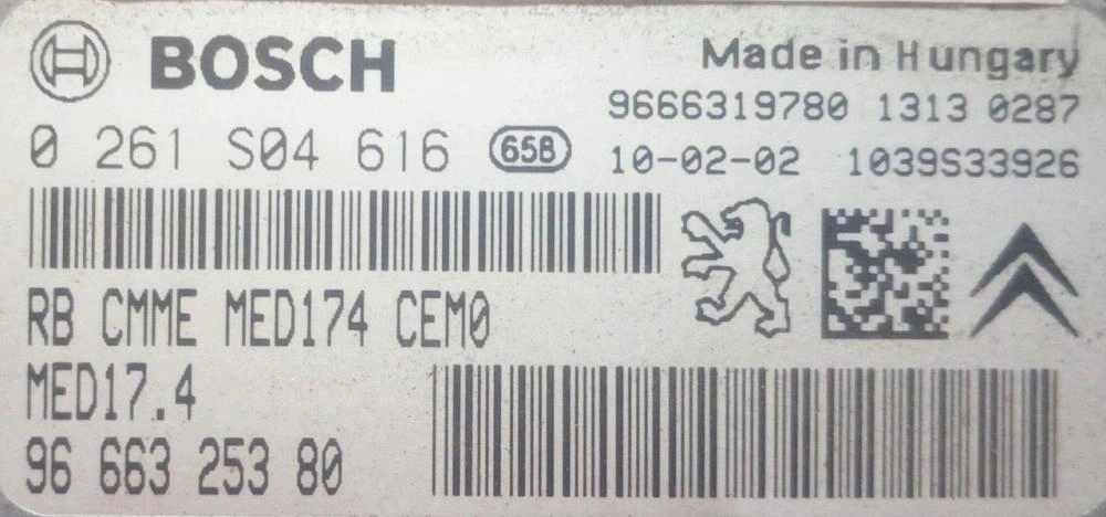 0261S04616 9666325380 1037518961 MED17.4 PEUGEOT 5008 1.6i 2010Y MTgearbox BENCH FULL.rar