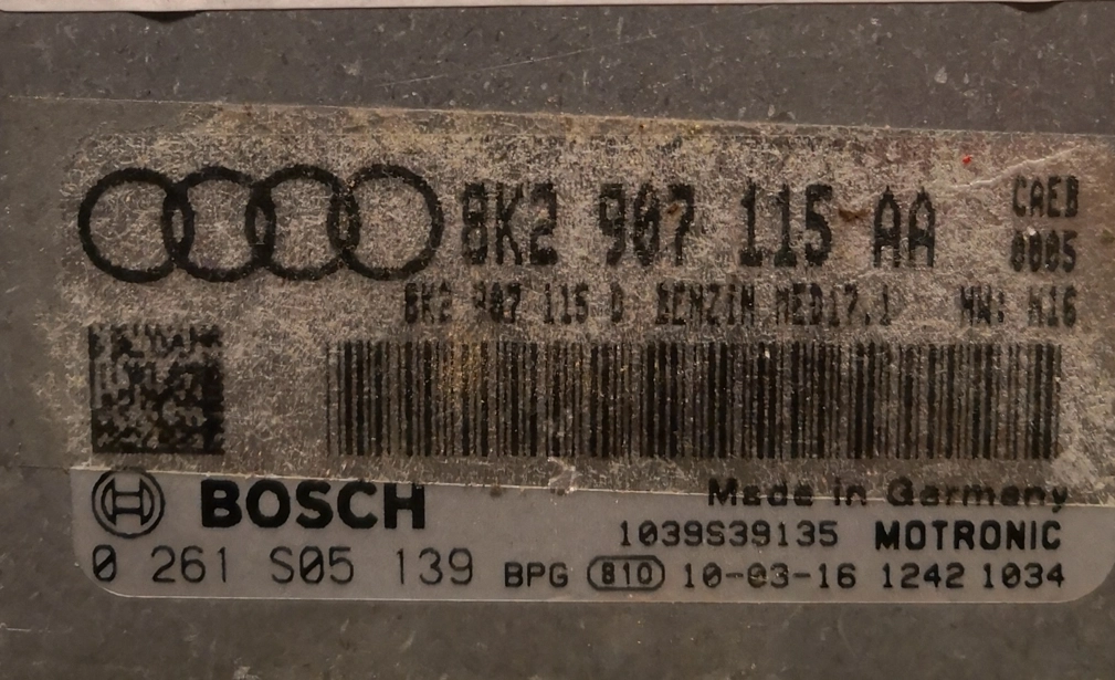 0261S05139 8K2907115AA 8K2907115D 1037515424 MED17.1 Audi A4 2.0TFSI 155KW ATgearbox BENCH FULL.rar