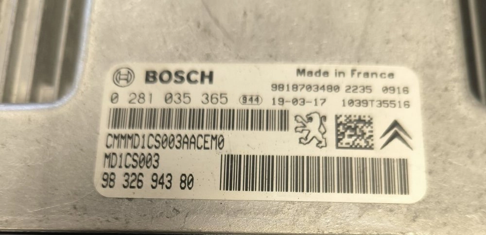 0281035365 9832694380 10SW041437 1037562490 MD1CS003 PEUGEOT 5008 1.5CDI 2018Y ORI+IMMO OFF ATgearbox BENCH FULL.rar