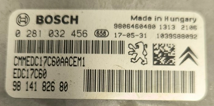 0281032456 9814182680 1037555072 10SW016307 EDC17C60 Citroen C3 1.6HDI ORI+noSCR BENCH FULL.rar