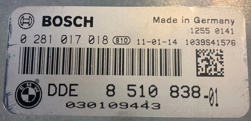 0281017018 8510838 1037515070 EDC17CP45 BMW X5 E70 3.0D 180kW ATgearbox BENCH FULL.rar