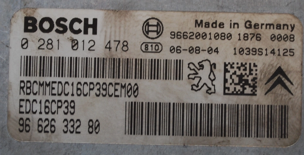 0281012478 9662633280 9662001080 1037379403 EDC16CP39 Peugeot 4007 2,2HDI BDM FULL.rar