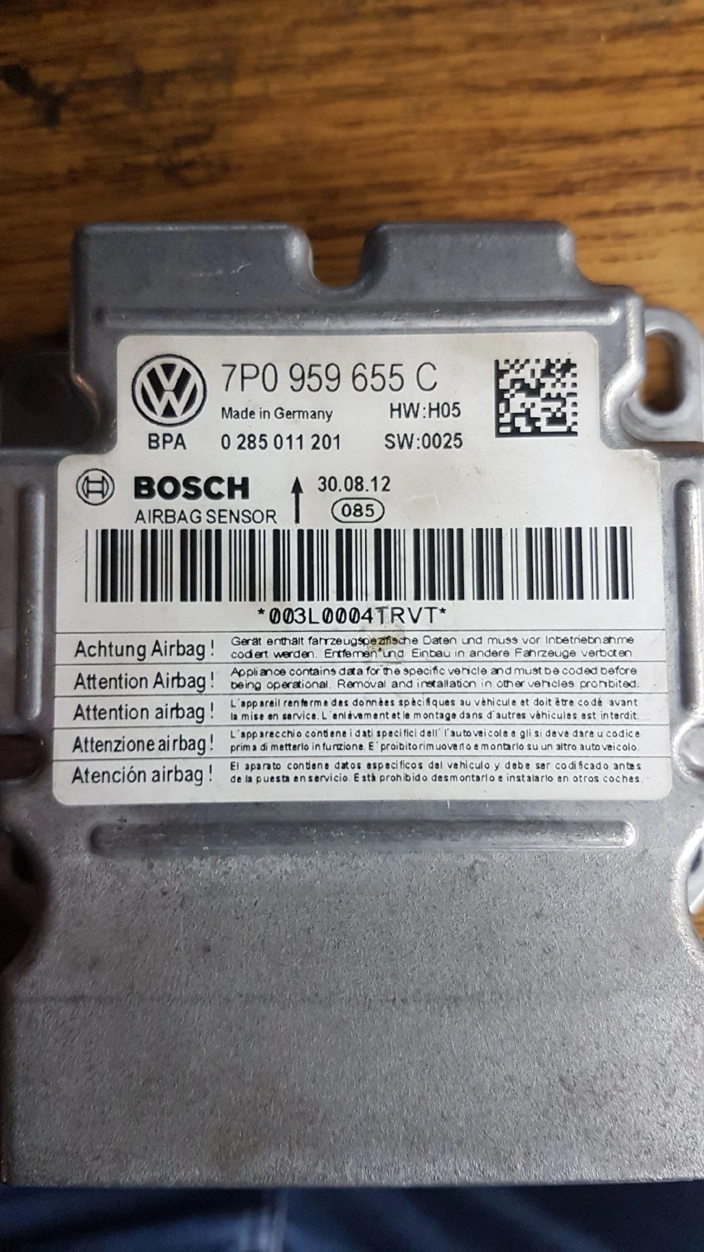 0285011201 7P0959655C PORSCHE CAYENE 2011Y 95640 CRASH+CLEAR SRS.rar
