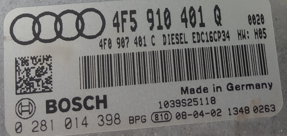 0281014398 4F5910401Q EDC16CP34 1037391849 Audi A6 08y 2.7tdi 132kw ATgearbox BDM FULL.rar