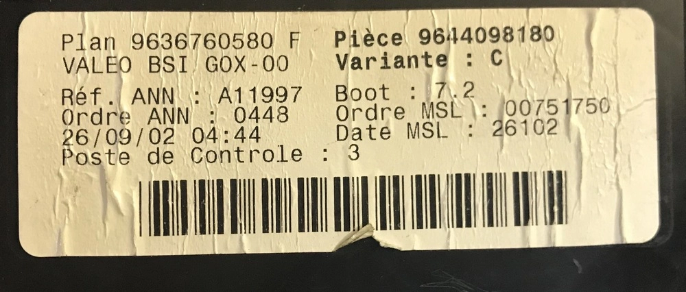 9636760580 9644098180 BSI VALEO PEUGEOT 307 2005Y 912DG128 NEW FLASH.rar