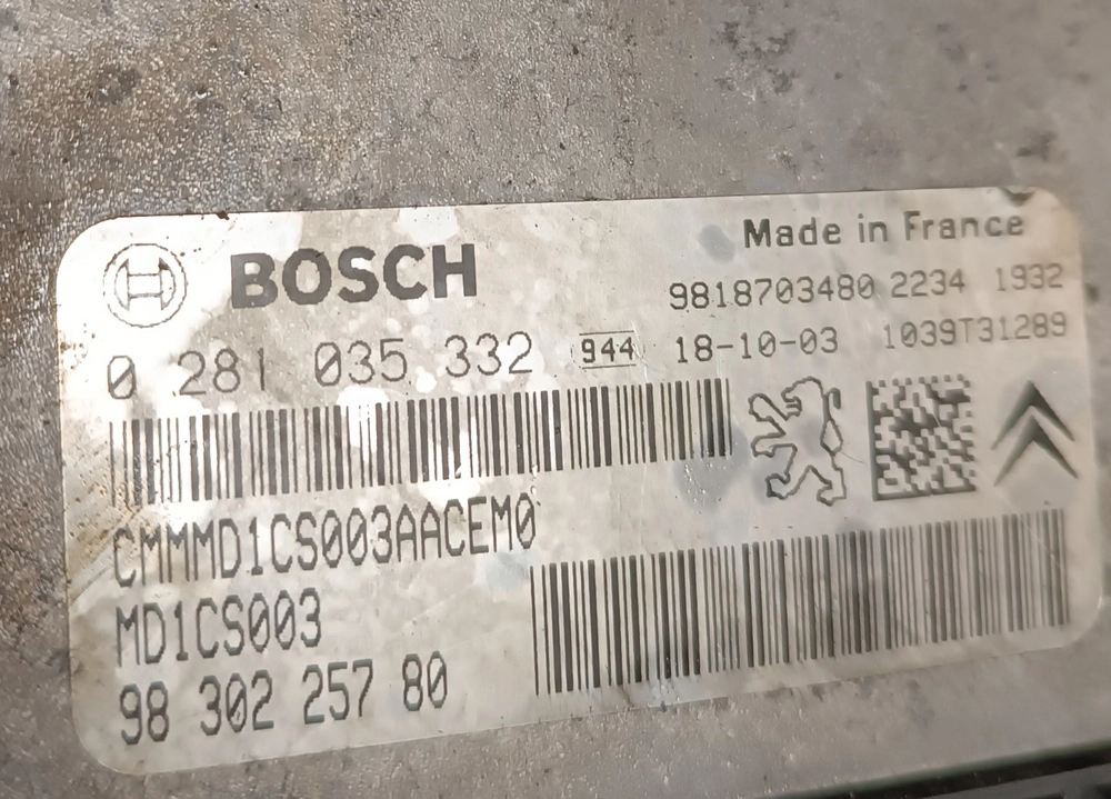 0281035332 9830225780 10SW036291 MD1CS003 CITROEN C4 1.5HDI 2016Y BENCH FULL.rar
