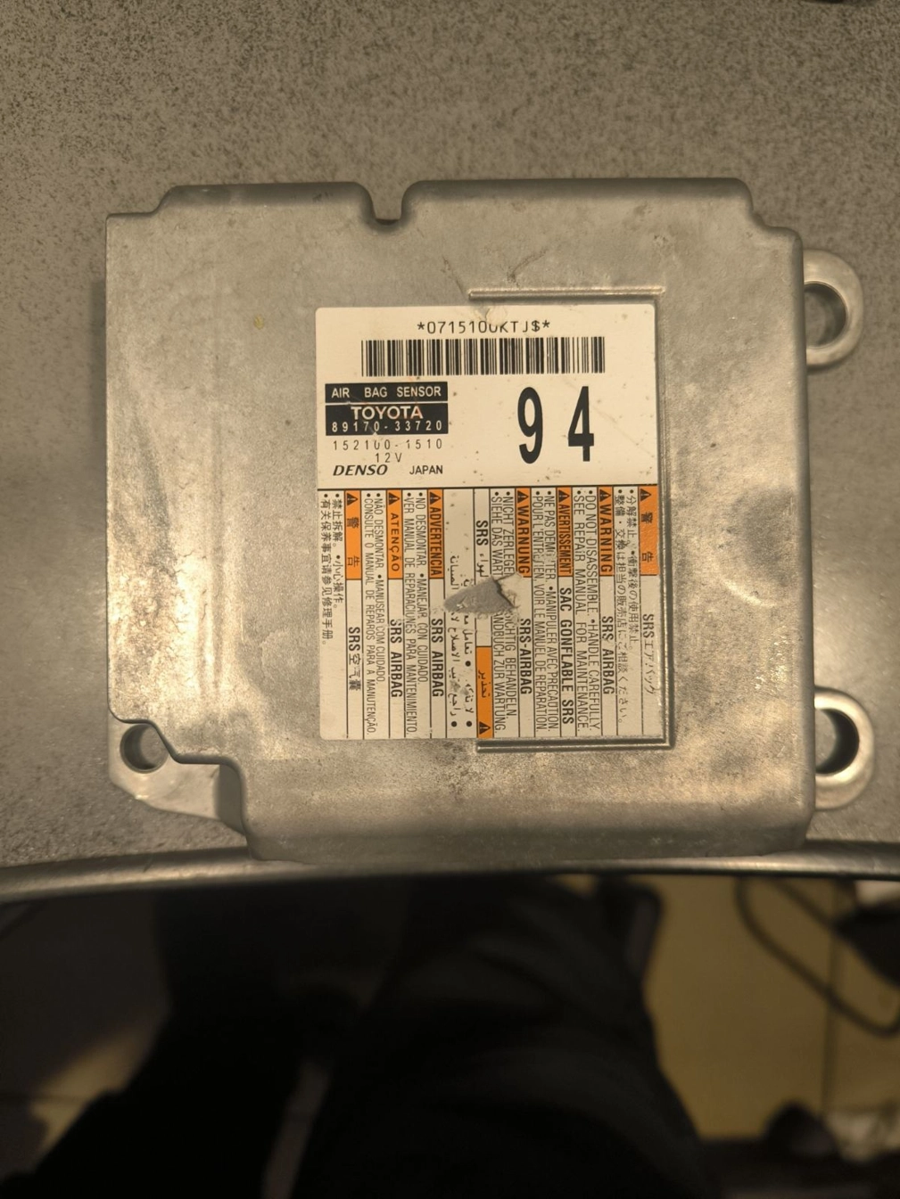 89170-33720 SRS Toyota Camry 2019 R7F701A22 CLEAR SRS FULL.rar