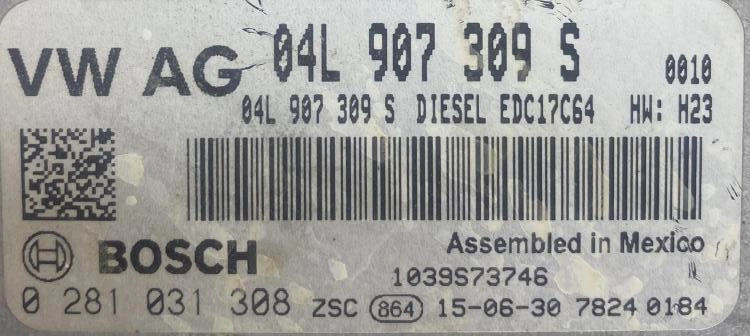 0281031308 04L907309S 10SW018711 EDC17C64 VW GOLF7 2.OTDI 2015Y ATgearbox BENCH FULL.rar