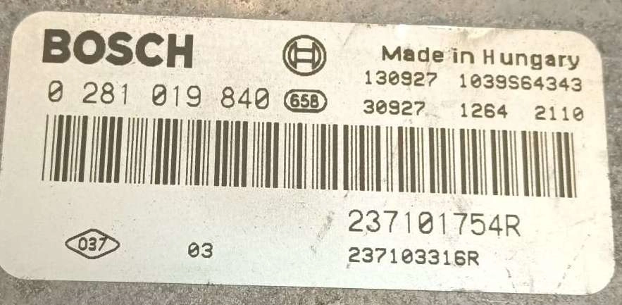 0281019840 237101754R 1037534017 EDC17C42 Renault Trafic 2.0DCI 2013 MTgearbox BENCH FULL.rar