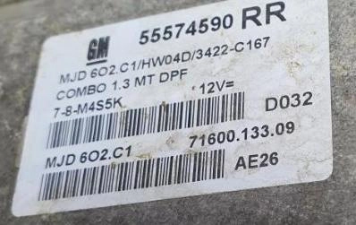 55574590RR MJD6O2.C1 HW04D 3422-C167 OPEL COMBO 1.3DTJ 2003Y PIN3839 ORI+noDPF noEGR MTgearbox IOterm FULL.rar