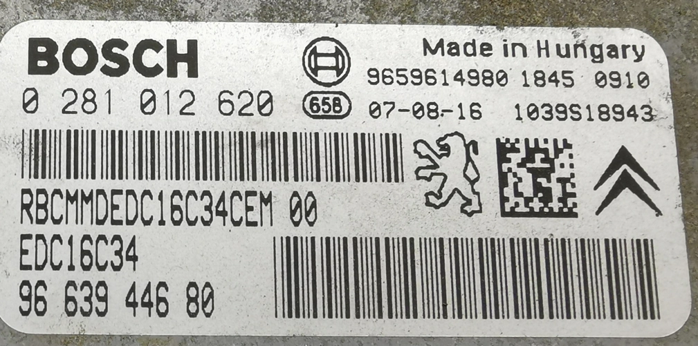 0281012620 9663944680 9659614980 1037383736 EDC16C34 Peugeot Partner 1.6HDI 55kW 2007y BDM FULL.rar
