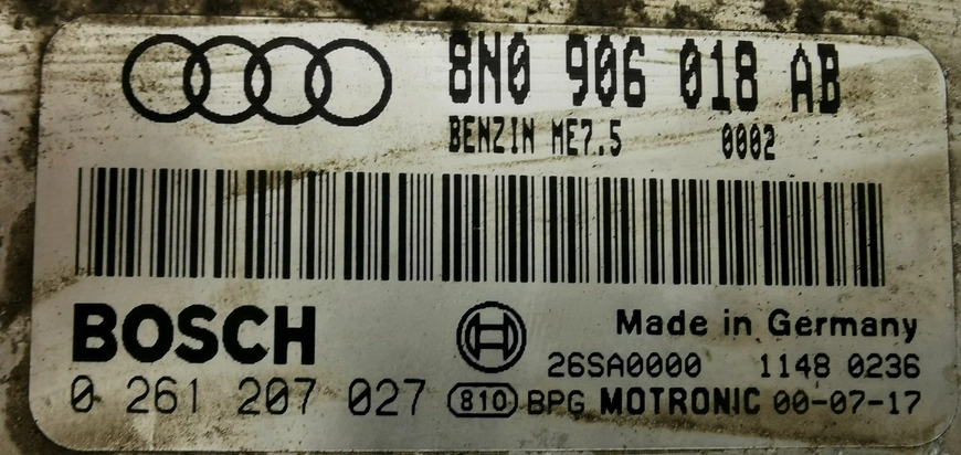 0261207027 8N0906018AB 1037354503 ME7.5 Audi TT 1.8T 132kw 99 MTgearbox ORI+IMMOOFF+ST1+E2 SAP FULL.rar