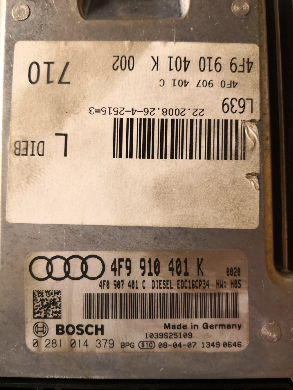 0281014379 4F9910401K 4F0907401C 1037391840 EDC16CP34 AUDI A6 ALLROAD 3.0D 155KW ATgearbox XPROG FULL.rar