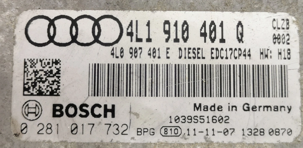 0281017732 4L1910401Q 4L0907401E 1037522846 EDC17CP44 Audi Q7 3.0TDi 180kW CLZB ATgearbox BENCH FULL.rar