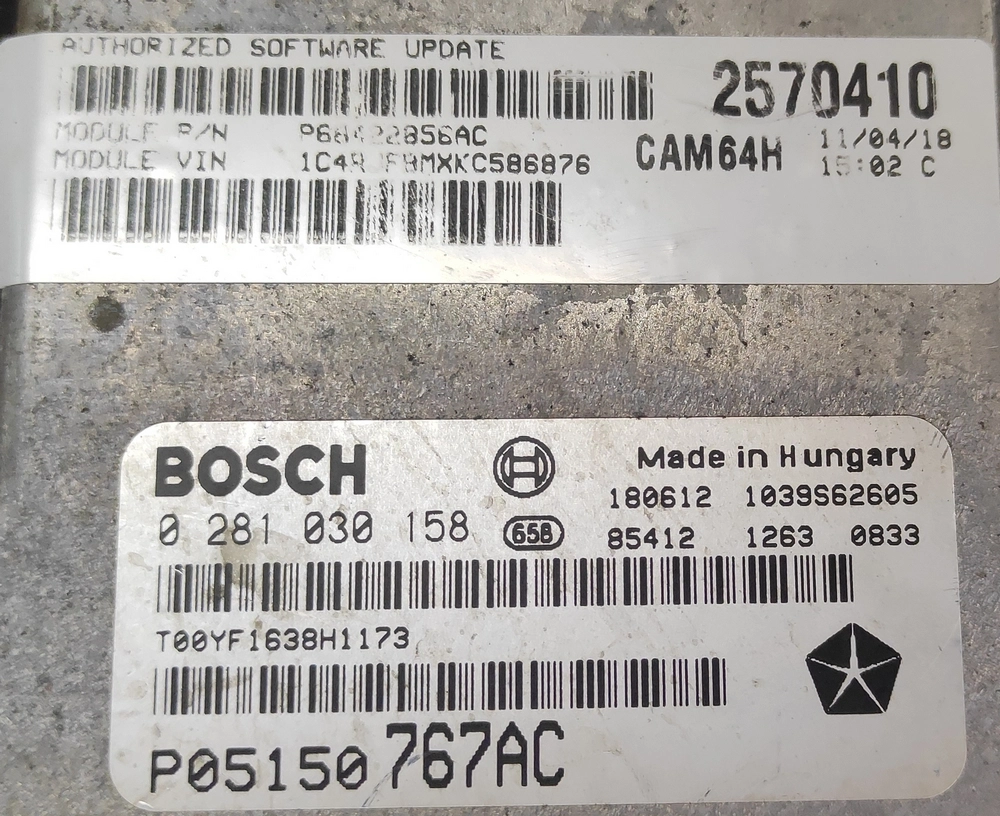 0281030158 P0515077AC 10SW043210 043210 EDC17C79 Jeep Grand Cherokee 3.0D 2019 BENCH FULL.rar
