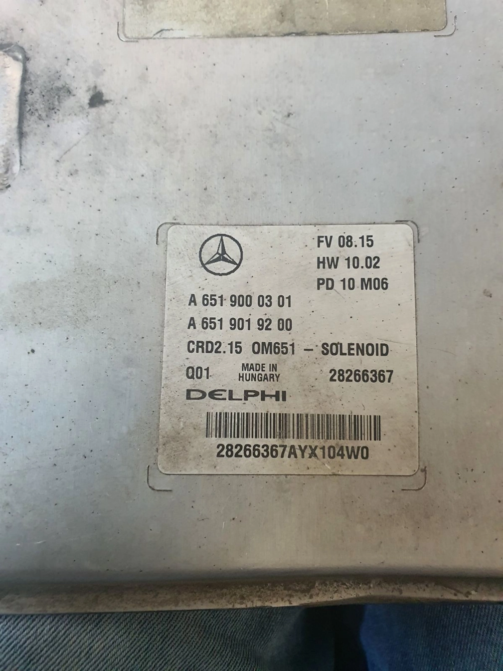 A6519000301 A6519019200 28266367 CRD2.15 SOLENOID FV08.15 HW10.02 PD10M06 MB W204 2.2CDI 2009Y ORI+noDPF ATgearbox KTAG FULL.7z