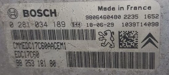 0281034189 9825318180 9806460480 040249 10SW040249 EDC17C60 Peugeot Partner 1.6HDI BENCH FULL.rar