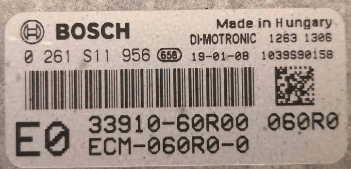0261S11956 33910-60R00 ECM-060R0-0 032989 10SW032989 MED17.9.63 Suzuki Vitara 1.4i 103kW 2019 ATgearbox FLEX BENCH FULL.rar