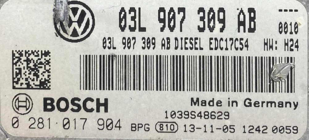 0281017904 03L907309AB 1037561084 EDC17C54 VW AMAROK 2.0TDI 2013Y ATgearbox BENCH FULL.rar