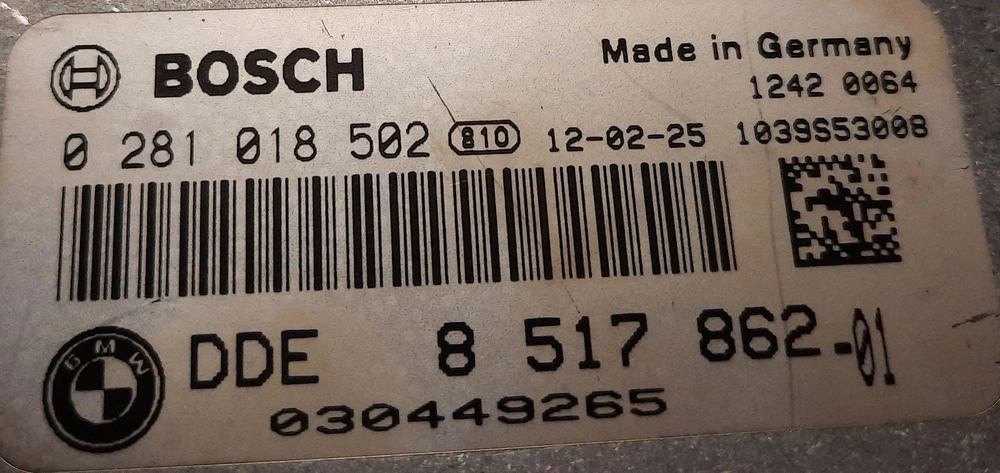 0281018502 8517862 1037518898 N47D20O1-F10N47OL ECE AT F010-12-03-510 (O 7DUB-00000CD8-092) EDC17C41 BMW F10 2014 ATgearbox BENCH FULL.rar