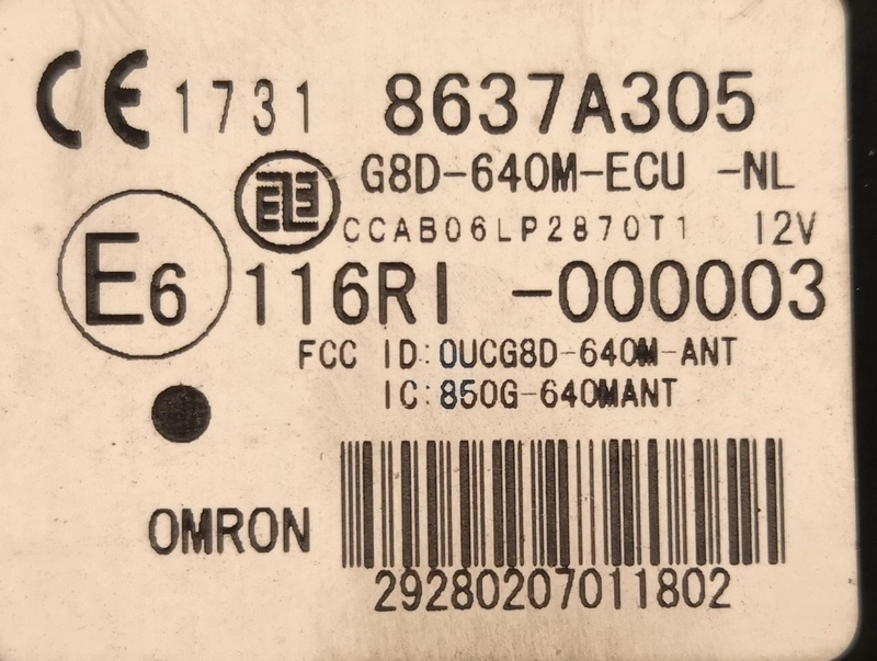 8637A305 G8D-640M-ECU-NL KEYLESS MITSUBISHI OUTLANDER 2008Y 24C16 EEP.rar