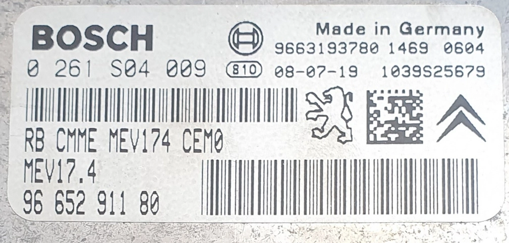 0261S04009 9665291180 9663193780 1037512687 MEV17.4 Peugeot 207 1.6i 88kW FLEX BENCH FULL.rar