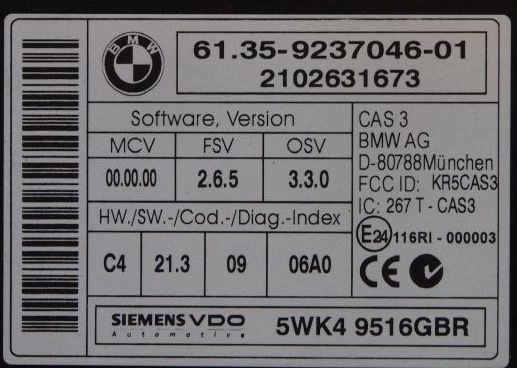5WK90210 7574544 7574724 MSV80 61.35923704601 5WK49516GBR CAS3 BMW ECU CAS3 FULL.rar