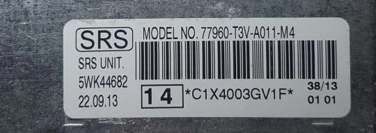 77960-T3V-A011-M4 Honda Accord 2014Y SPC560P50L3 CRASH+CLEAR SRS.rar