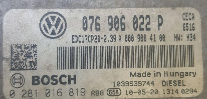 0281016819 076906022P 9979 069533 10SW069533 EDC17CP20 VW Crafter CECA ORI+noSCR noDPF RDY BENCH FULL.rar