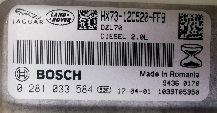 0281033584 HX73-12C520-FFB 1037034849 EDC17C08 Land Rover EvoQue 2.0D 110kW 2017 ATgearbox BENCH FULL.rar
