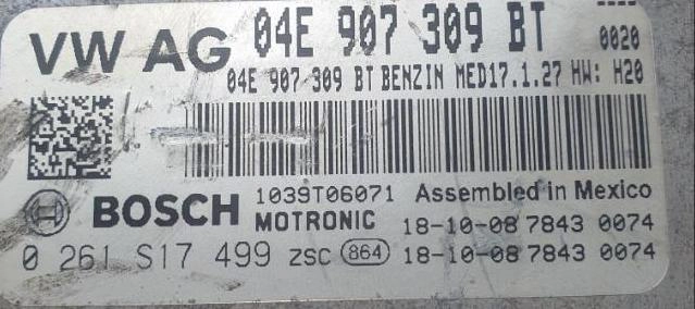 0261S17499 04E907309BT 04E906024M 6813 10SW043287 MED17.1.27 VW JETTA 1.4TSI 2018Y USA ATgearbox BENCH FULL.rar