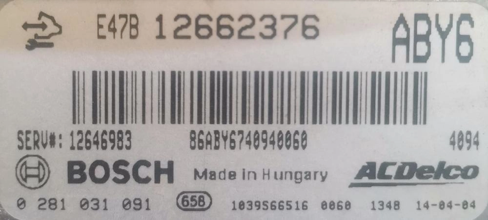 0281031091 12662376 1037563329 EDC17C47 CHEVROLET CRUZE USA 2.0TDCR 2015Y ATgearbox BENCH FULL.rar