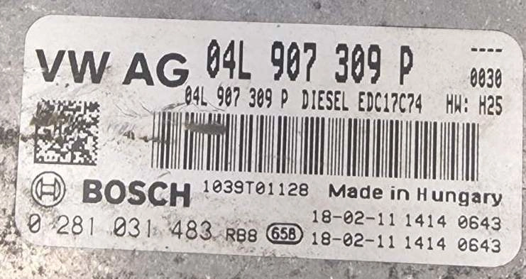 0281031483 04L907309P 04L906026GR 3029 009419 10SW009419 EDC17C74 VW Tiguan ORI+noSCR FLEX BENCH FULL.rar