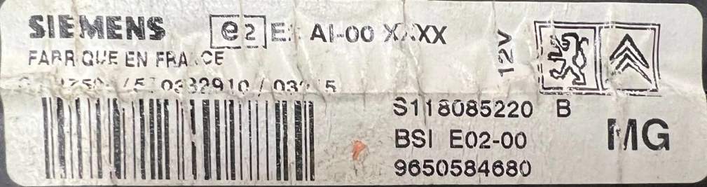 S118085220B 9650584680 BSI PEUGEOT 206 PIN KYU0 95160 EEP.7z