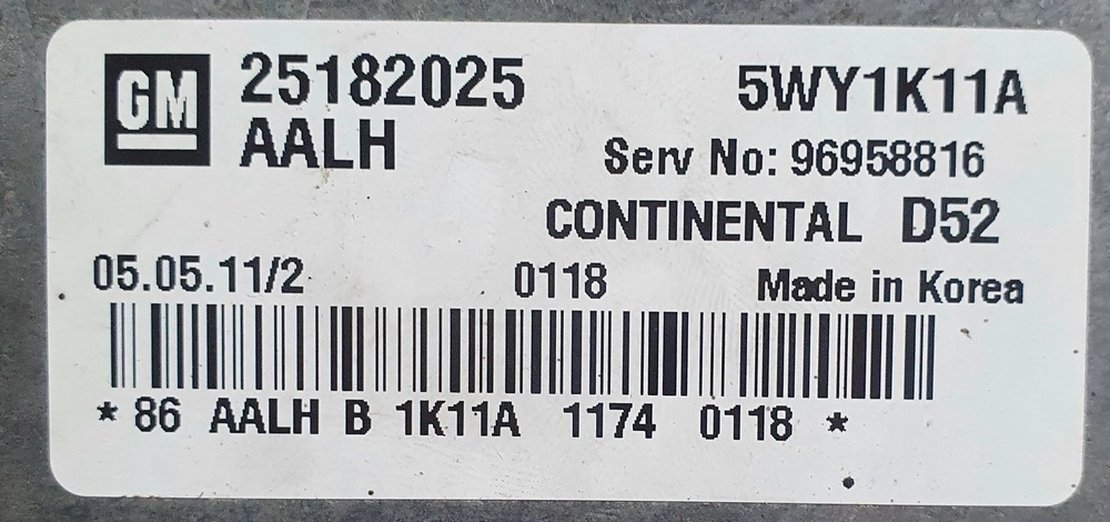 25182025 5WY1K11A 96958816 86 AALH B 1K11A 1174 0118 D120000000000 CONT D52 Chevrolet Spark FULL.rar