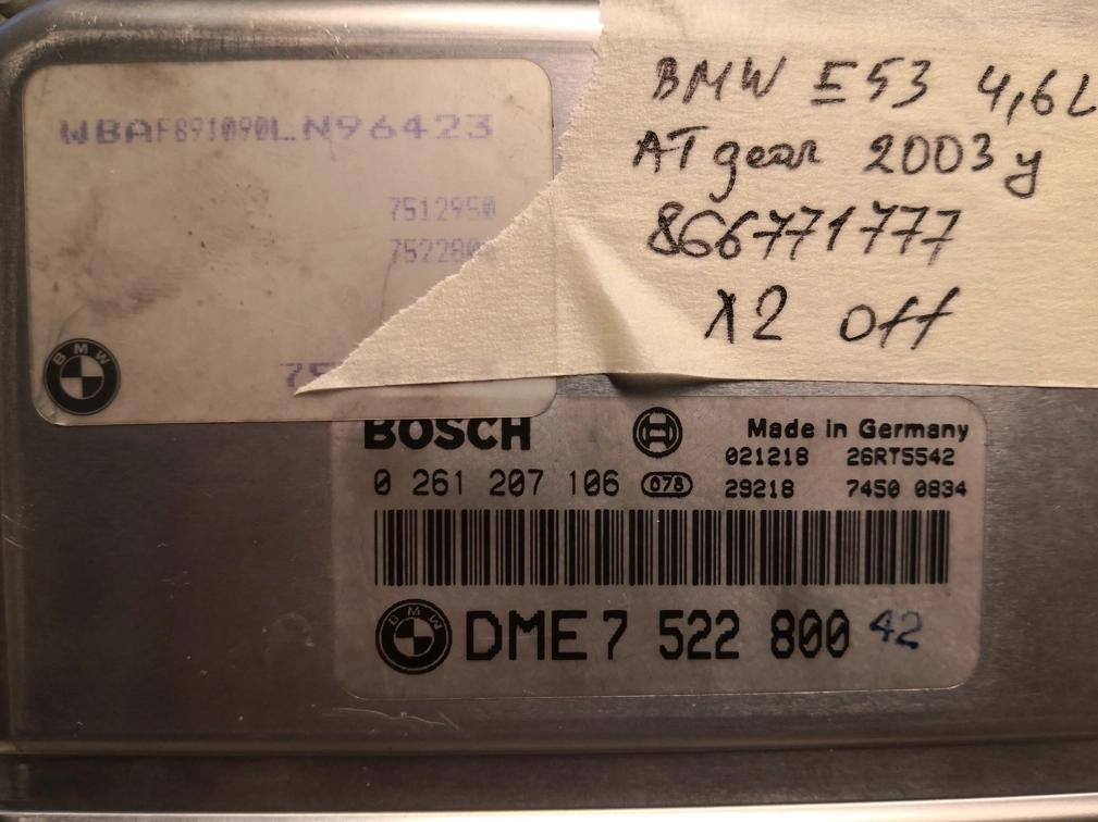 0261207106 7522800 1037365064 ME7.2 BMW X5 E53 4.6i 255kW ATgearbox START SET(EWS3+ECU) FULL.rar