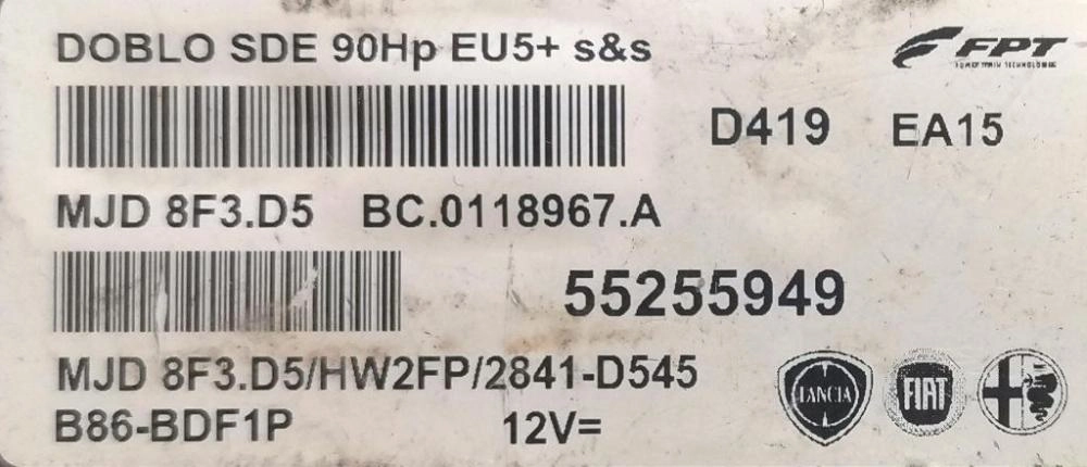 55255949 MJ8F3HW2FP 2841-D545 2841D545 MARELLI FIAT DOBLO 1.3MJD 2015Y 90HP MTgearbox AUTOTUNER BENCH FULL.rar