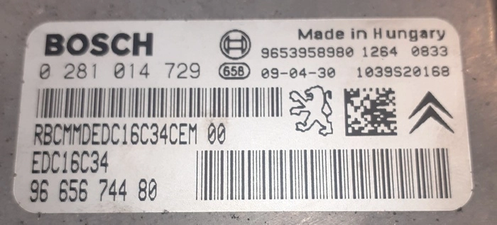 0281014729 9665674480 1037398235 EDC16C34 Peugeot 3008 1.6HDI BENCH FULL.rar