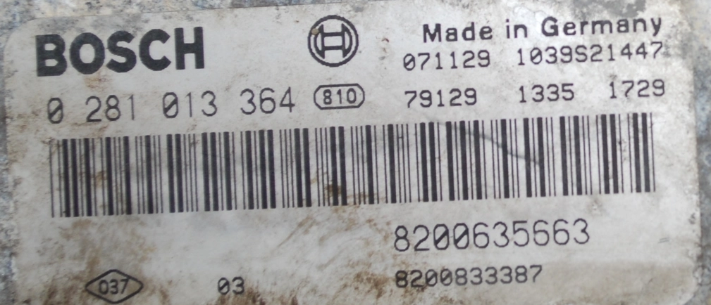 0281013364 8200635663 1037390527 EDC16C36 Renault Master 2,5d 107kw 2008y BDM FULL.rar