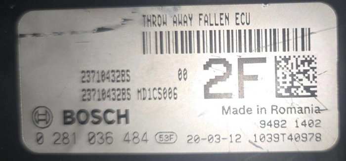 0281036484 237104328S 10SW050497 050497 MD1CS006 Renault BENCH FULL.rar