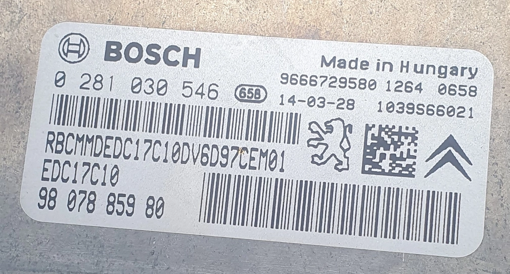 0281030546 9807885980 9666729580 1037535539 EDC17C10 Citroen C4 1.6HDI 2014 MTgearbox ORI+noDPF BENCH FULL.rar