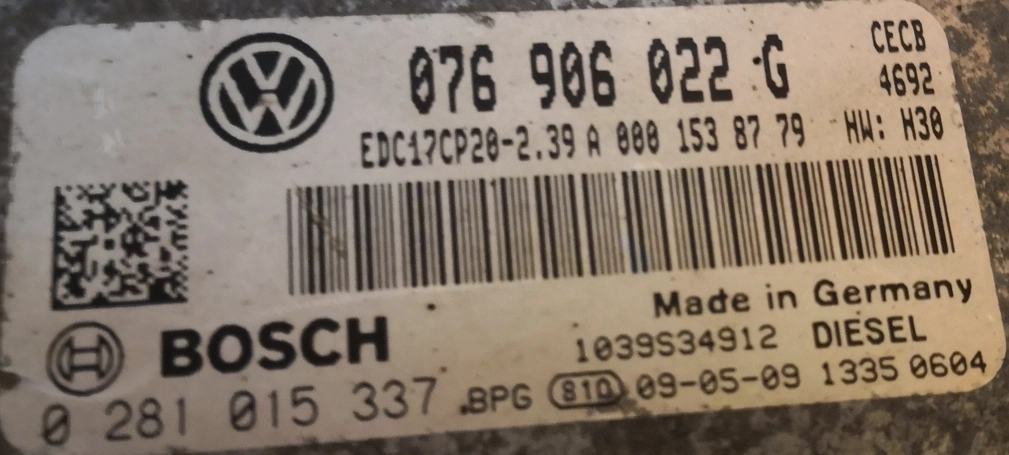 0281015337 076906022G 1037517522 VW Crafter 2010y 2,5D 120kW MTgearbox BOOT FULL.rar