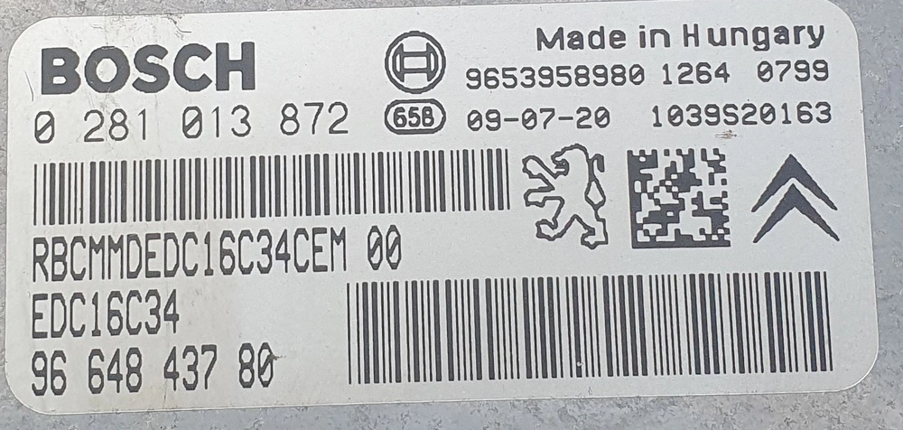 0281013872 9664843780 9653958980 1037393464 EDC16C34 Peugeot 308 1.6HDI FLEX BENCH FULL.rar
