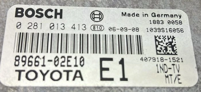 0281013413 89661-02E10 EDC16C10 Toyota Corolla 1.6D BENCH FULL.rar