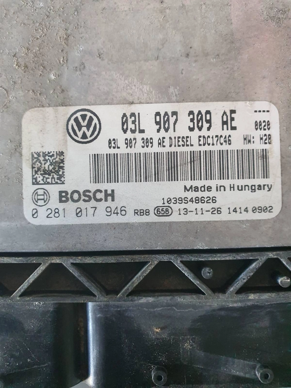 0281017946 03L907309AE 1037561717 EDC17C46 VW PASSAT B7 2.0TDI 2013Y ATgearbox BENCH FULL.rar