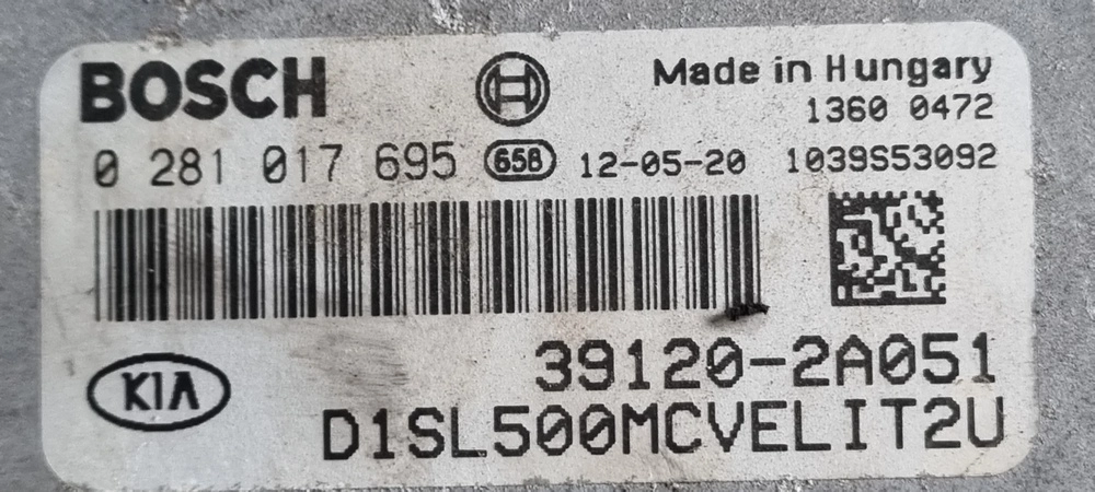 0281017695 39120-2A051 1039s45556 1037520535 EDC17C08 Kia Sportage 1.7D 85kW 2011 MTgearbox FLEX BENCH FULL.rar